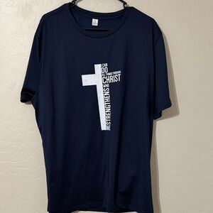 Men's Navy Graphic Faith T-Shirt with Cross Print